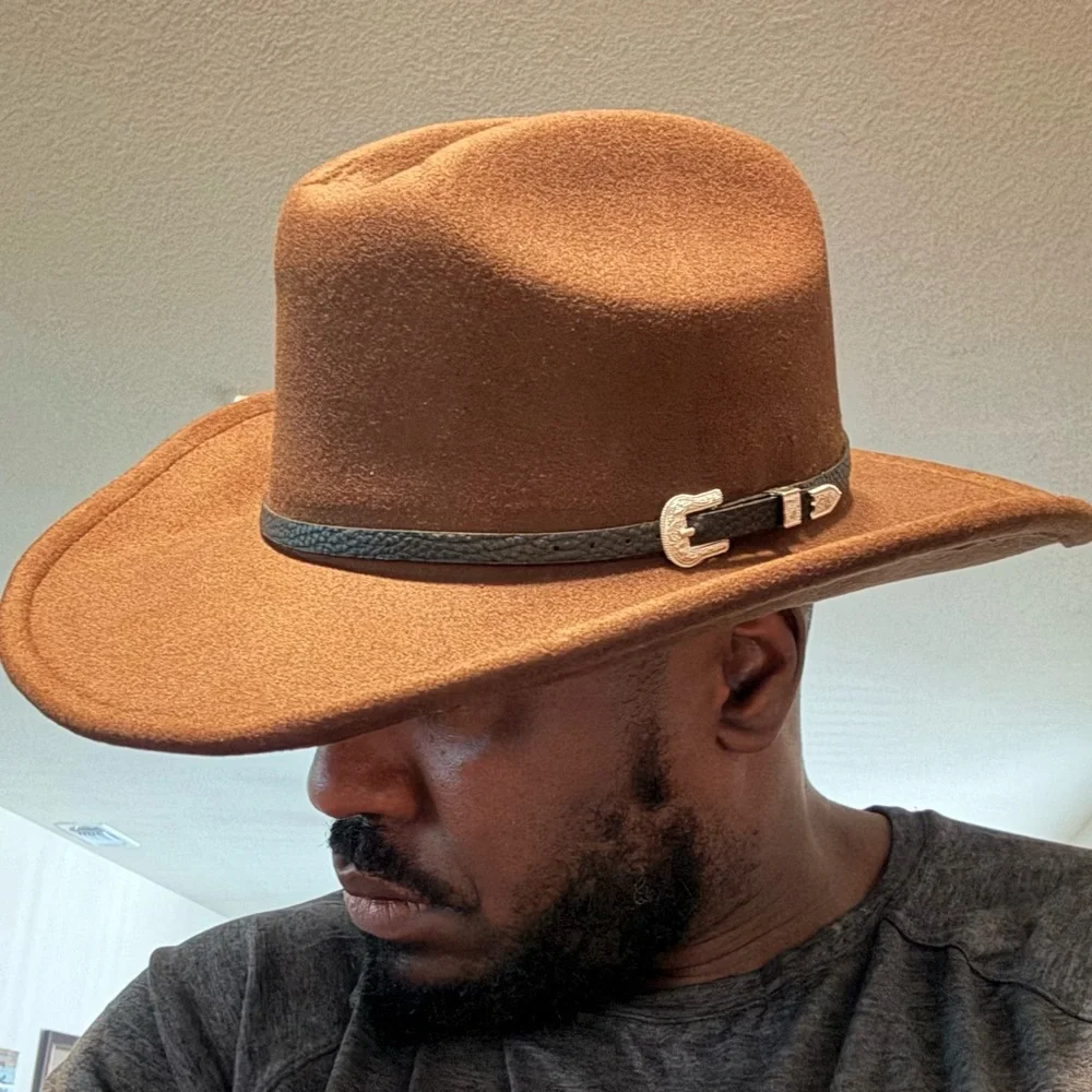 Brown Cowboy Hat with Black Band - Picture 4 of 4